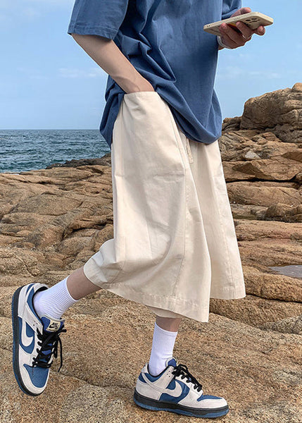 Classy Apricot Pockets Patchwork Mens Pants Summer YT009 Men-Silk-MENCP240721