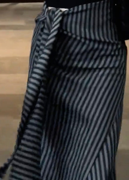 Skirts Striped Chiffon Fall Classy High Black Up Waist Lace FashionChic