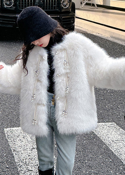 Classy Camel Button Tassel Thick Girls Mink Velvet Coats WinterTG024