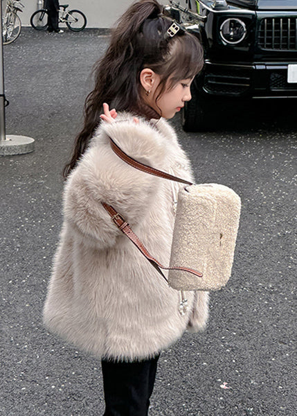 Classy Camel Button Tassel Thick Girls Mink Velvet Coats WinterTG024