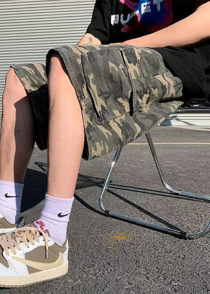 Shorts Pockets Drawstring Mens Cotton Classy Camouflage Summer FashionChic