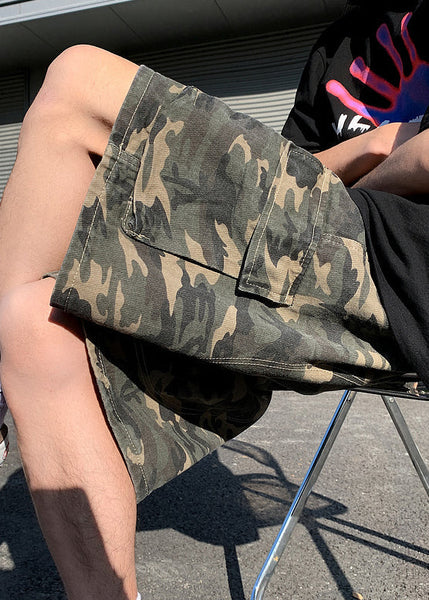 Shorts Pockets Drawstring Mens Cotton Classy Camouflage Summer FashionChic