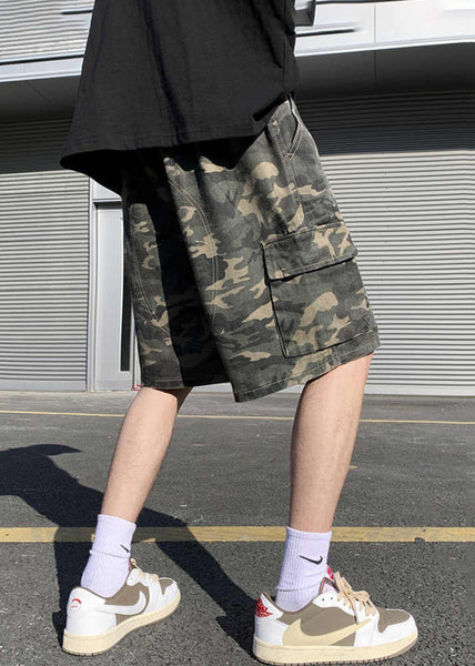 Shorts Pockets Drawstring Mens Cotton Classy Camouflage Summer FashionChic