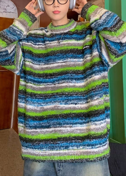 Classy Coffee Striped Cozy Knit Sweaters Men Fall QH016 MENSW241019