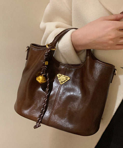 Faux Durable Tote Solid Colorblock Handbag Leather Classy FashionChic