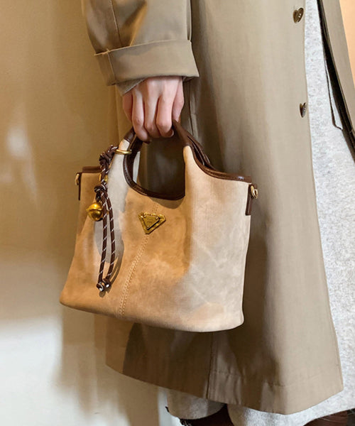 Faux Durable Tote Solid Colorblock Handbag Leather Classy FashionChic