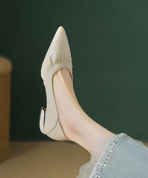 Classy Flat Shoes For Women Black Cowhide Leather Pointed Toe AP1024 shoe-PDX240905