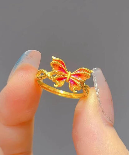 Classy Gold Ancient Gold Burnt Blue Butterfly Rings GH1041 Ada Fashion