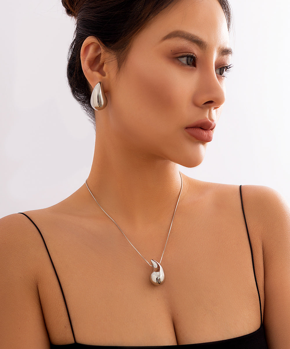 Classy Gold Sterling Silver Overgild Pendant Necklace QU022 JEW-NLC241007