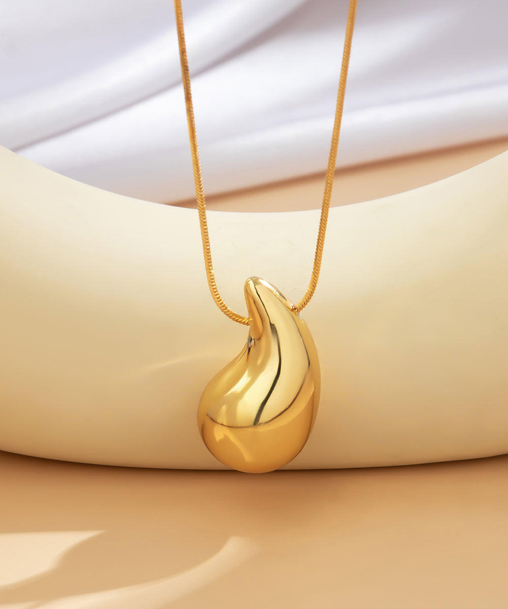 Classy Gold Sterling Silver Overgild Pendant Necklace QU022 JEW-NLC241007