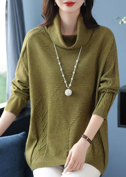 Classy Green Hign Neck Thick Woolen Sweaters Winter RL030 ABC