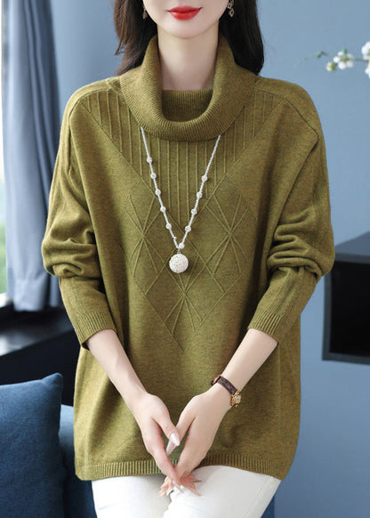 Classy Green Hign Neck Thick Woolen Sweaters Winter RL030 ABC