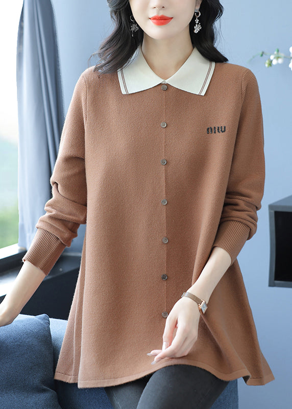 Classy Green Peter Pan Collar Patchwork Woolen Sweaters Winter RL034 ABC