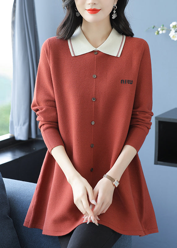 Classy Green Peter Pan Collar Patchwork Woolen Sweaters Winter RL034 ABC