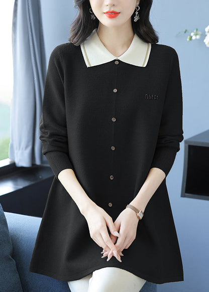 Classy Green Peter Pan Collar Patchwork Woolen Sweaters Winter RL034 ABC