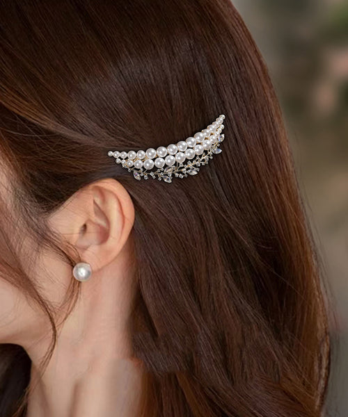 Zircon Grey Pearl Classy Alloy Crown FashionChic