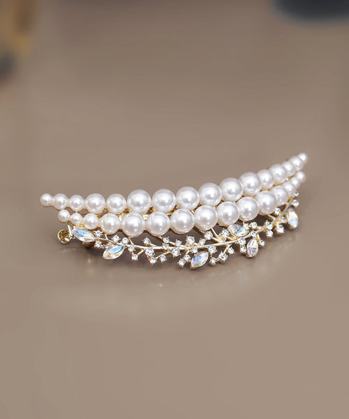 Zircon Grey Pearl Classy Alloy Crown FashionChic