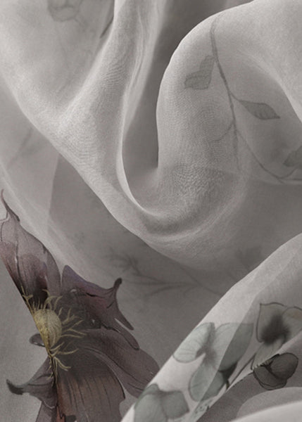 Classy Grey Print High Waist Tulle A Line Skirt Summer AM1053 Genistyle Shop