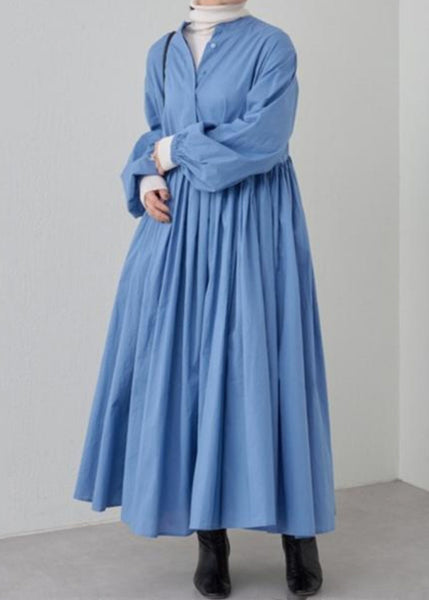 Spring Shirts Dress Grey Wrinkled Classy Solid Cotton FashionChic