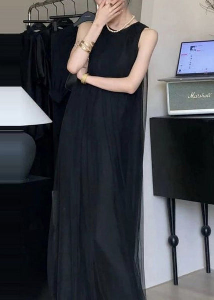 Classy A Sleeveless Chiffon Khaki Dresses Draping Line FashionChic