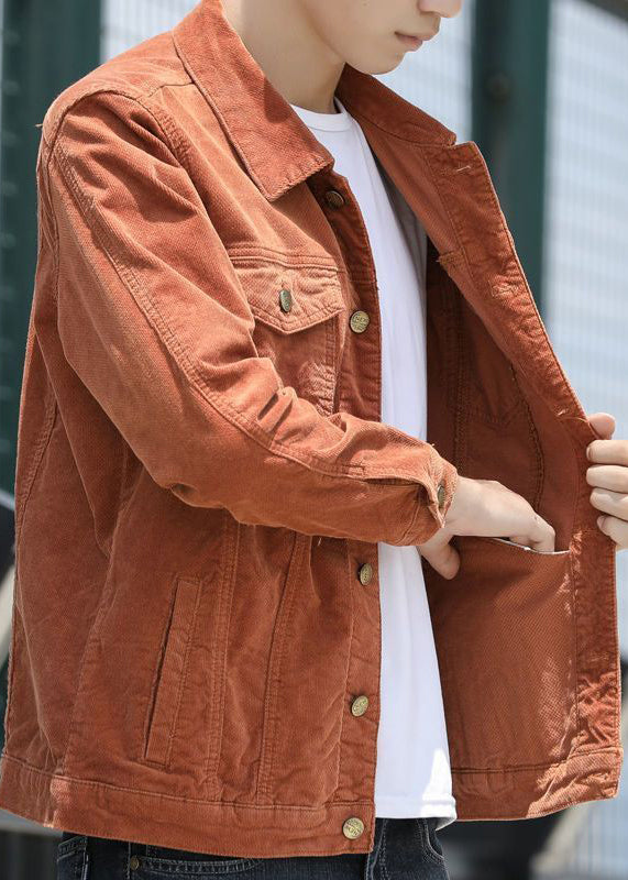Coats Button Classy Corduroy Spring Peter Mens Collar Pan Khaki FashionChic