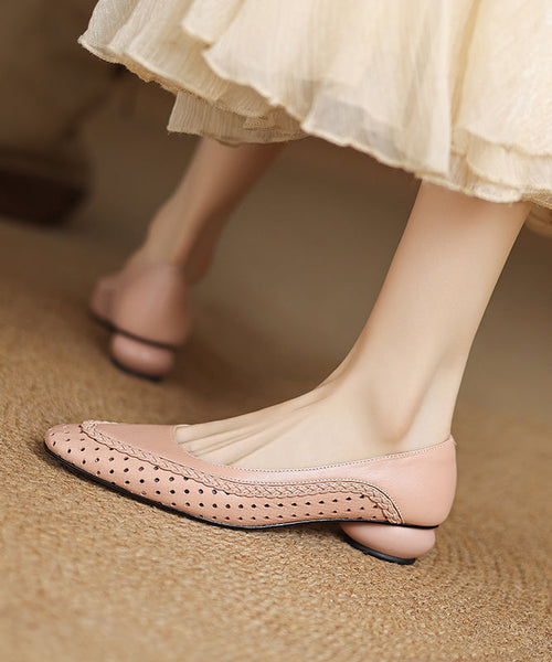 Hollow Sheepskin Flat Feet Shoes Light Classy Blue Out FashionChic