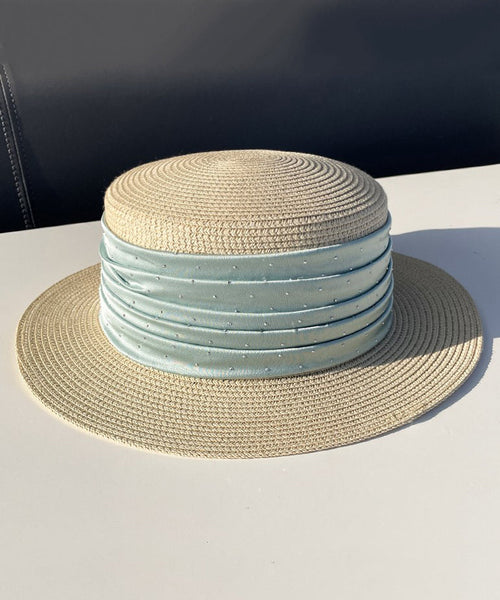 Hat Woven Straw Zircon Satin Purple Cloche Classy FashionChic