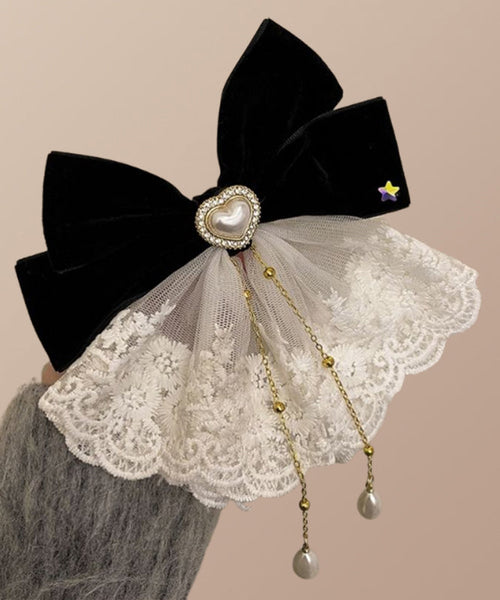 Tassel Alloy Crystal Hairpin Classy Red Love Bow FashionChic
