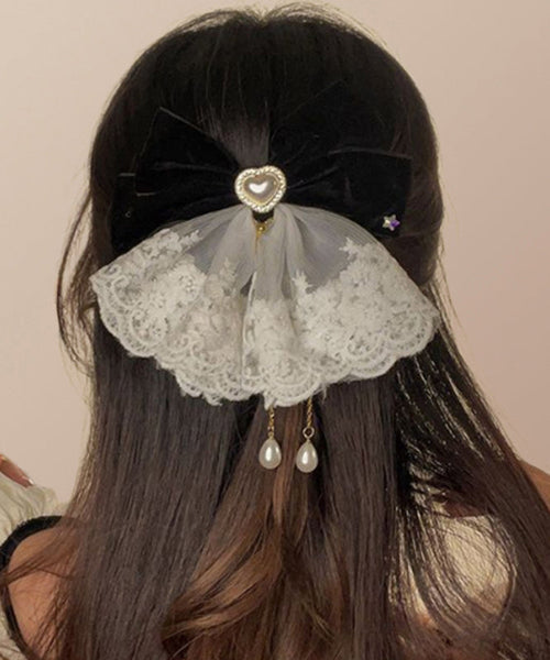 Tassel Alloy Crystal Hairpin Classy Red Love Bow FashionChic