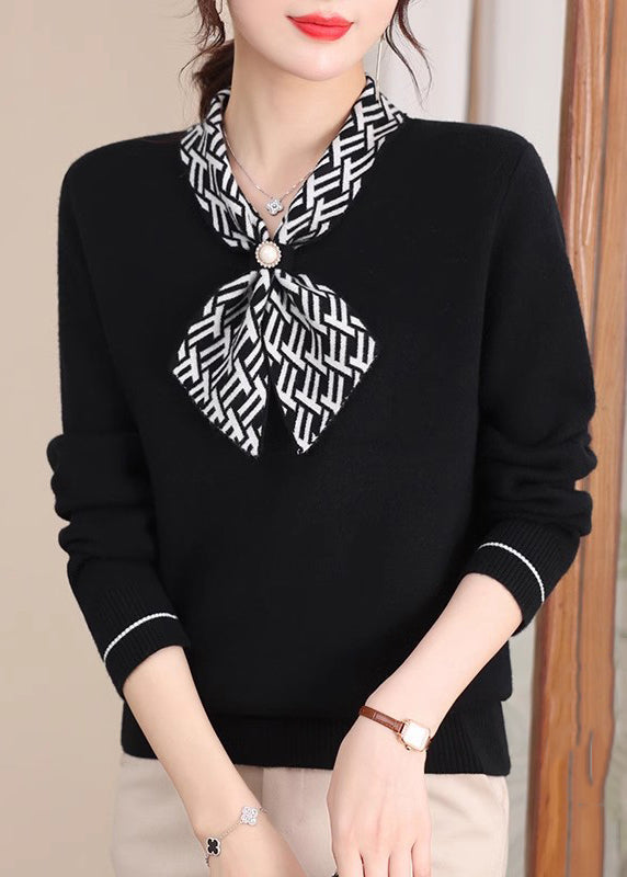 Classy Red Bow Thick Warm Fleece Knit Sweaters Spring TQ008 ABC