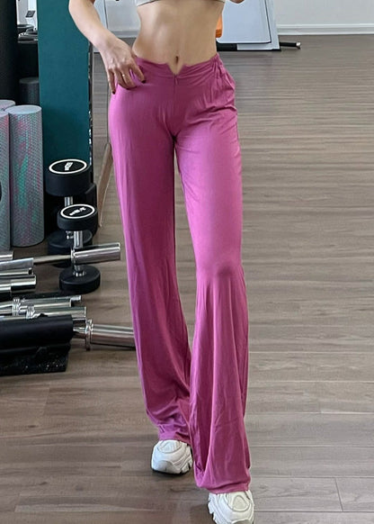 Classy Summer Cotton Elastic Pants Waist Rose Straight FashionChic