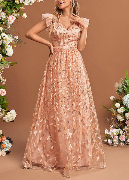 Waist Patchwork Classy Dresses High Summer Maxi Tulle Ruffled FashionChic