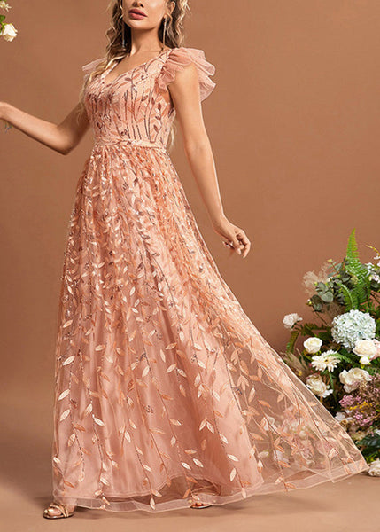 Waist Patchwork Classy Dresses High Summer Maxi Tulle Ruffled FashionChic