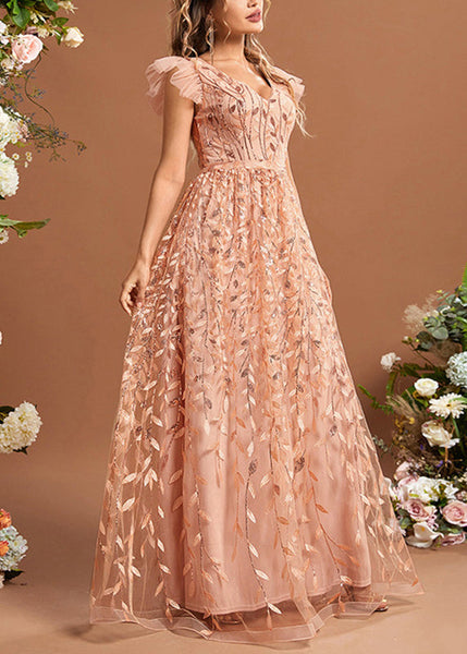 Waist Patchwork Classy Dresses High Summer Maxi Tulle Ruffled FashionChic