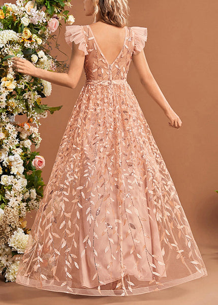 Waist Patchwork Classy Dresses High Summer Maxi Tulle Ruffled FashionChic