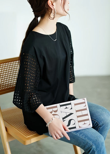 Cotton Out Oversized Tops Tank Hollow Patchwork White Classy FashionChic