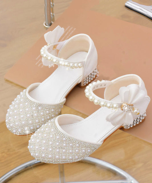 Sandals Zircon White Classy Strap Pearl Kids Buckle FashionChic