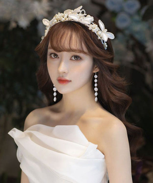 Classy White Sterling Silver Pearl Tassel Drop Earrings TX015