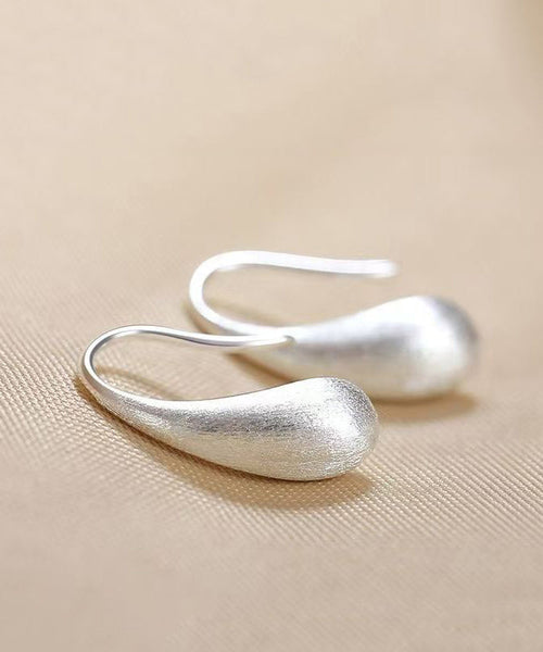 Water Hoop Classy Earrings White Silver Sterling Drop FashionChic
