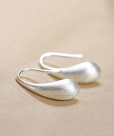 Water Hoop Classy Earrings White Silver Sterling Drop FashionChic