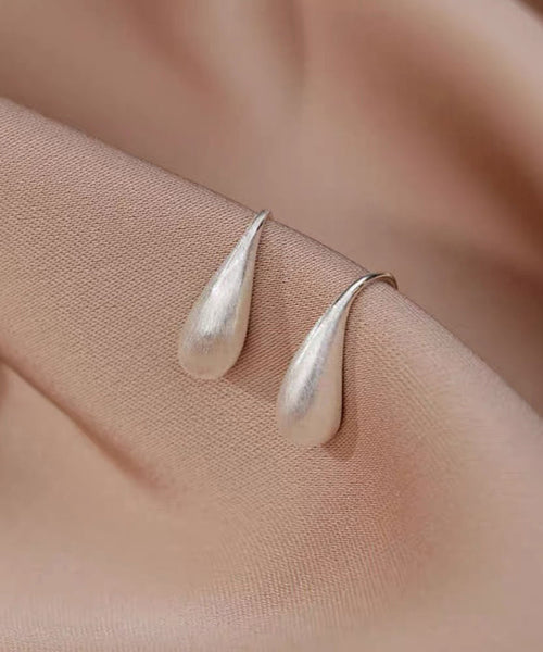 Water Hoop Classy Earrings White Silver Sterling Drop FashionChic