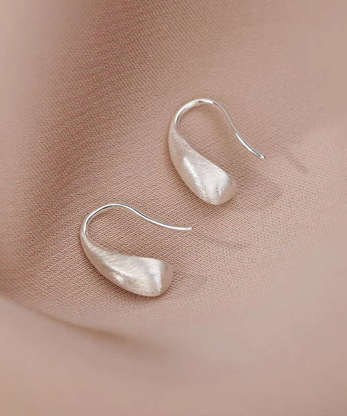 Water Hoop Classy Earrings White Silver Sterling Drop FashionChic