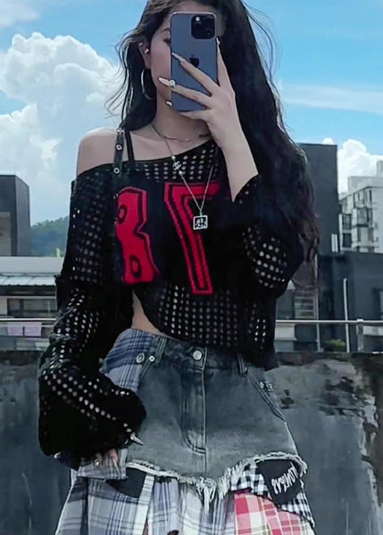 Embroidered Hollow Classy Summer Tops Out Yellow Knit FashionChic