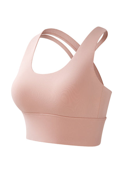 Crop Bra Top Pink Club Solid O-Neck FashionChic