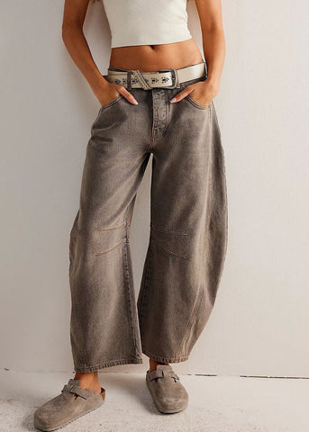 Original Denim Crop Waist Design Summer Pants High Coffee FashionChic