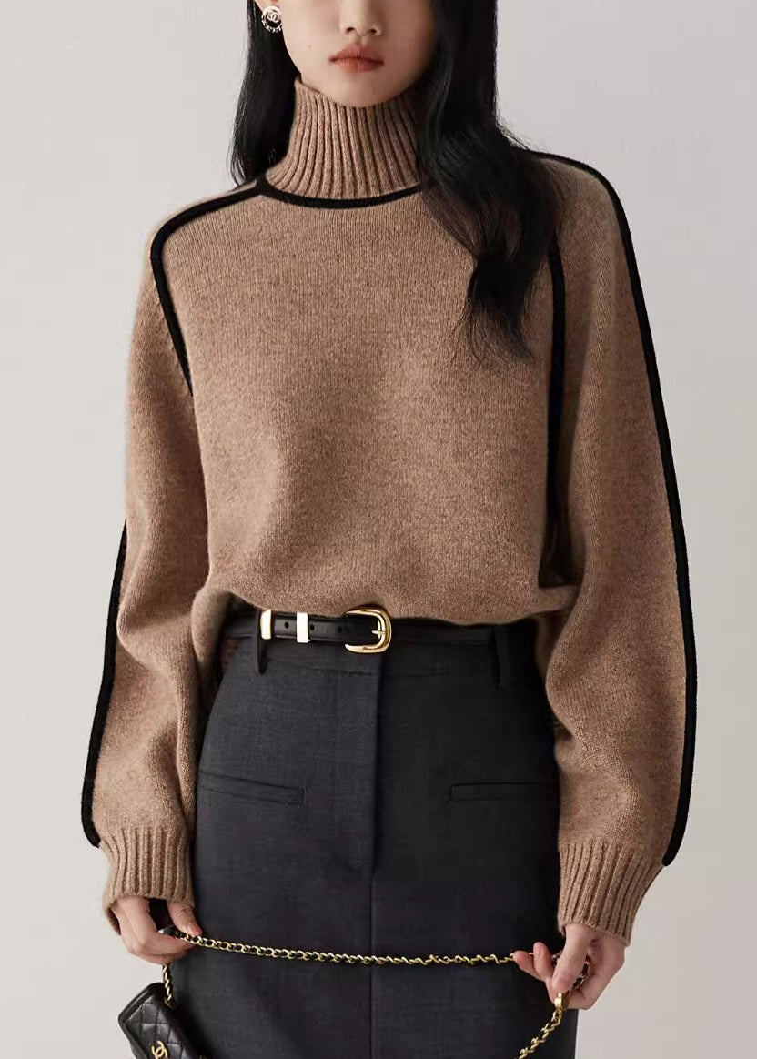 Coffee Original Design Knit Sweaters Turtleneck Spring YW035 ABC