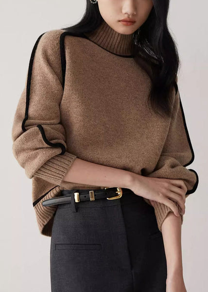 Coffee Original Design Knit Sweaters Turtleneck Spring YW035 ABC