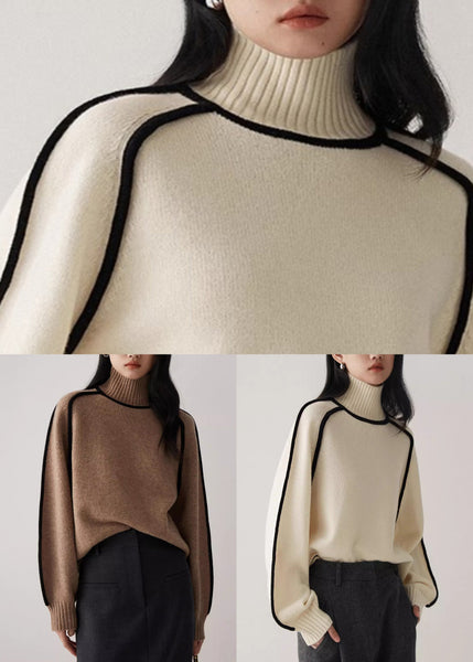 Coffee Original Design Knit Sweaters Turtleneck Spring YW035 ABC