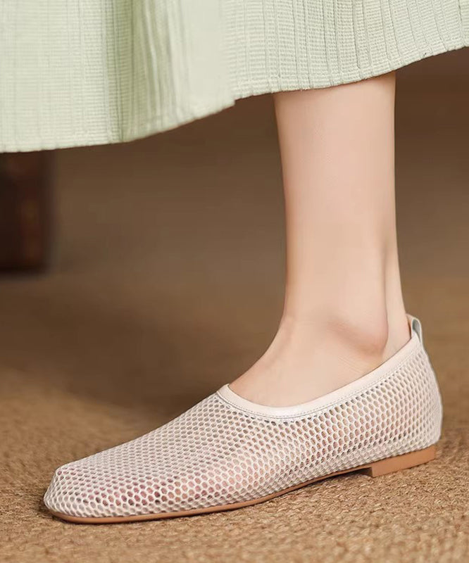 Hiking Comfortable Out Sandals Sheepskin Hollow Beige FashionChic