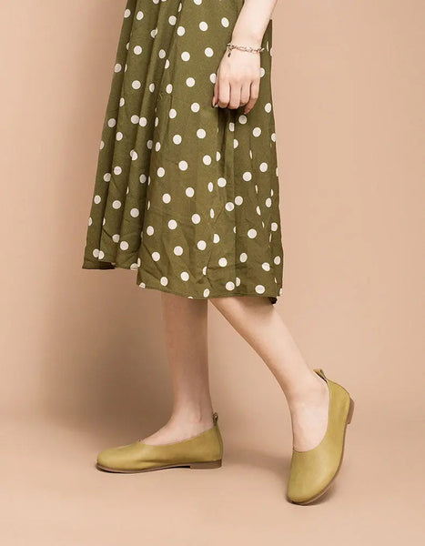 Comfortable Soft Leather Retro Flats for Women 41 Ada Fashion